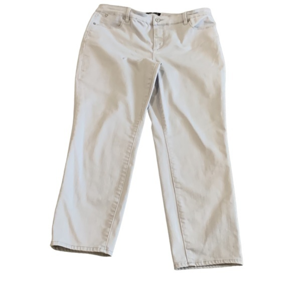 Talbots Flawless Five-Pocket Gray Slim Ankle Jeans - EUC‎ Size 16 P Petite